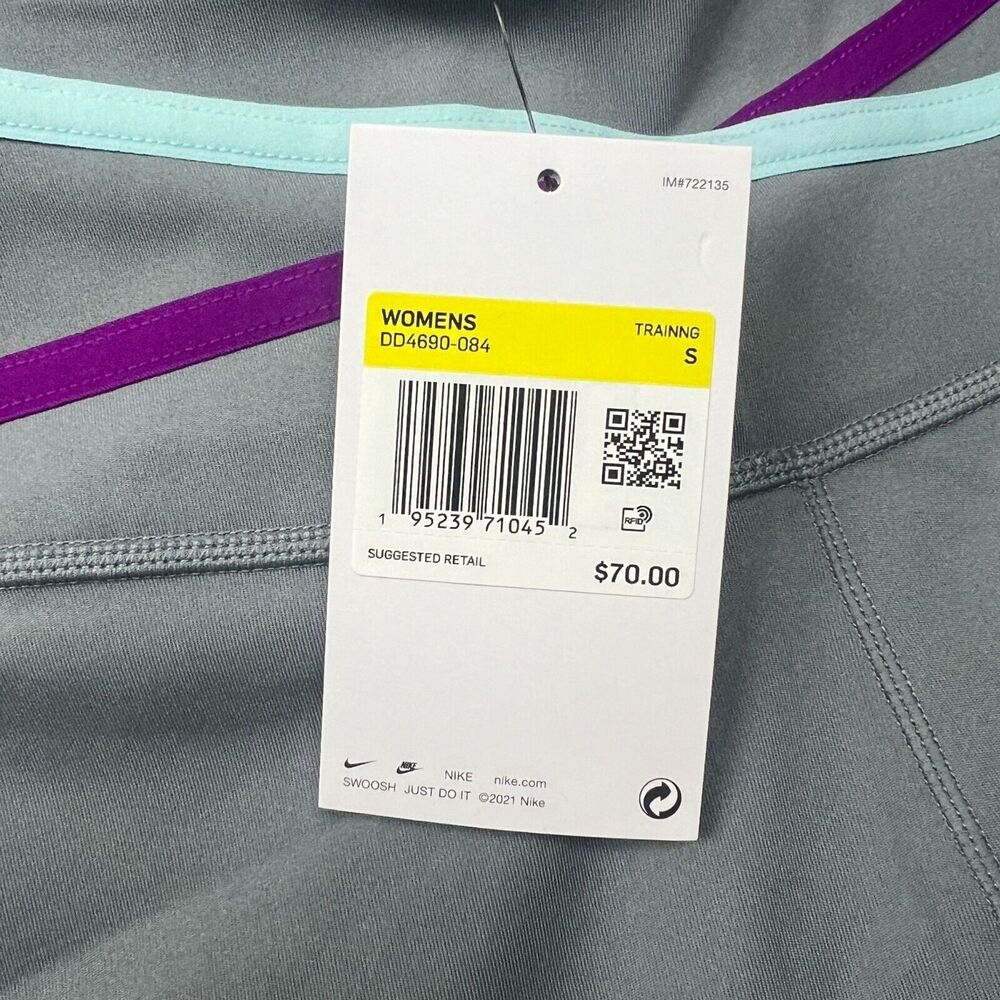 NWT Nike Womens Dri-fit One Mid-Rise 7/8 Taped Leggings Sz S Workout Training - Picture 9 of 11